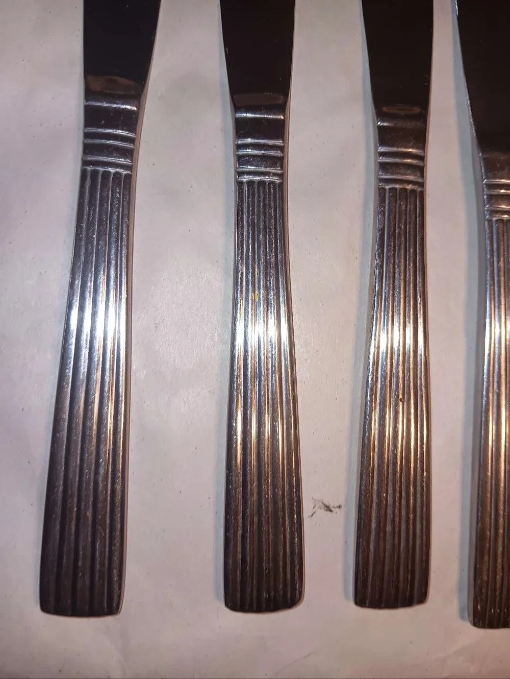 Vintage Wallace Manhatten Pattern Dinner Knife Set Of 4 Sleek